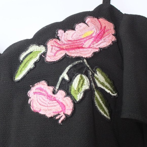 A. Byer Open Shoulder Floral Embellished D… - Picture 5 of 12